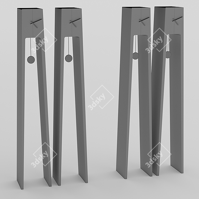 Modern Design Standing Clock 3D model image 2