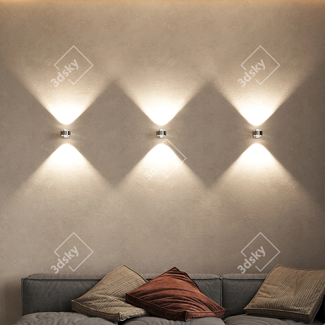 Sleek Puk Mini Wall Light 3D model image 4