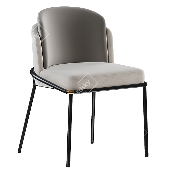 Elegant Fil Noir Dining Chair 3D model image 1