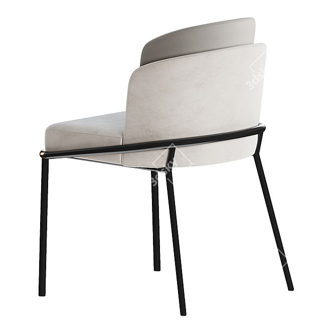 Elegant Fil Noir Dining Chair 3D model image 4