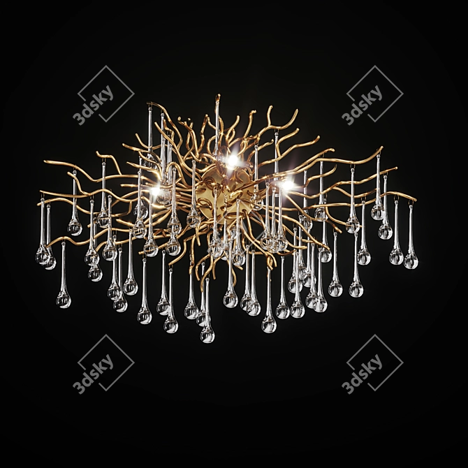 Luxury Drop-Shaped Wall Sconce 3D model image 1