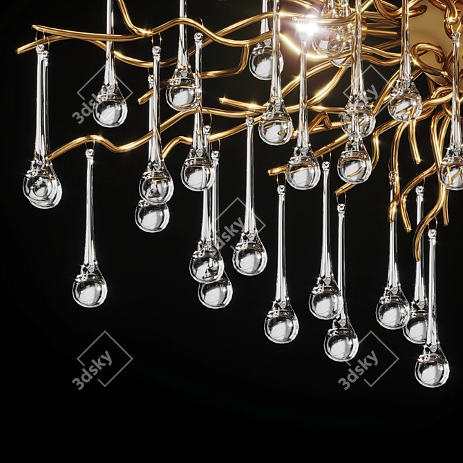 Luxury Drop-Shaped Wall Sconce 3D model image 2
