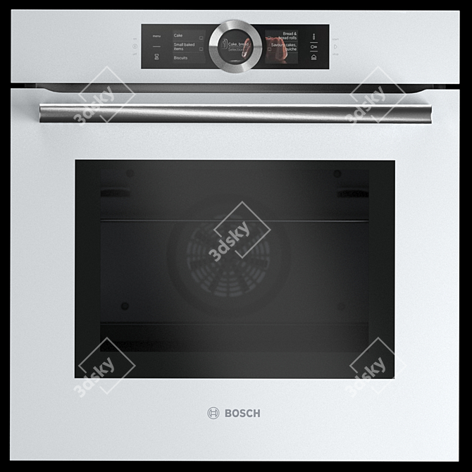 BOSCH 7-Piece Kitchen Appliances Set: Oven, Microwave, Induction Cooktop, Hood, Fridge 3D model image 3