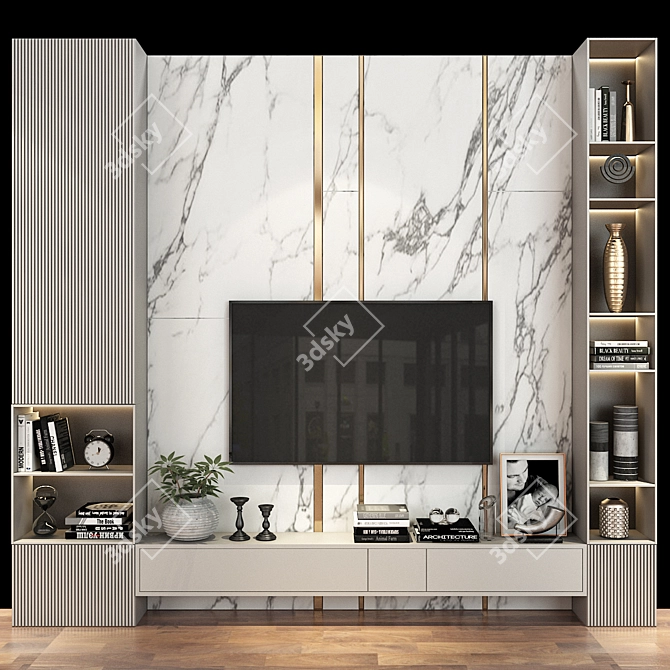 SleekTV Wall Set 285 3D model image 1