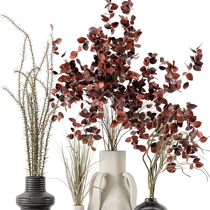 Handmade Dried Plantset in Vase 3D model image 3