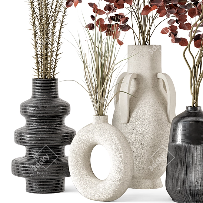 Handmade Dried Plantset in Vase 3D model image 4