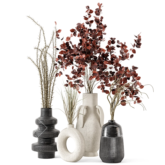 Handmade Dried Plantset in Vase 3D model image 6