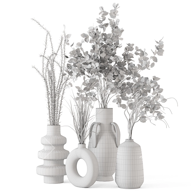 Handmade Dried Plantset in Vase 3D model image 7