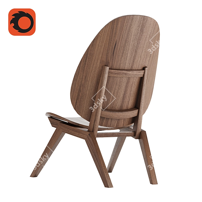 Sleek A-Frame Lounge Chair 3D model image 2