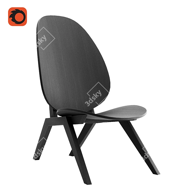 Sleek A-Frame Lounge Chair 3D model image 11