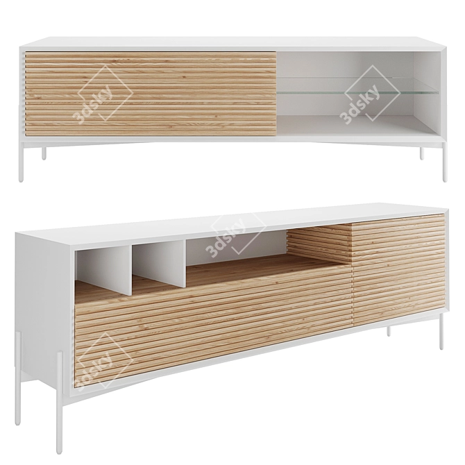 Elegant Marielle TV Stand 3D model image 2