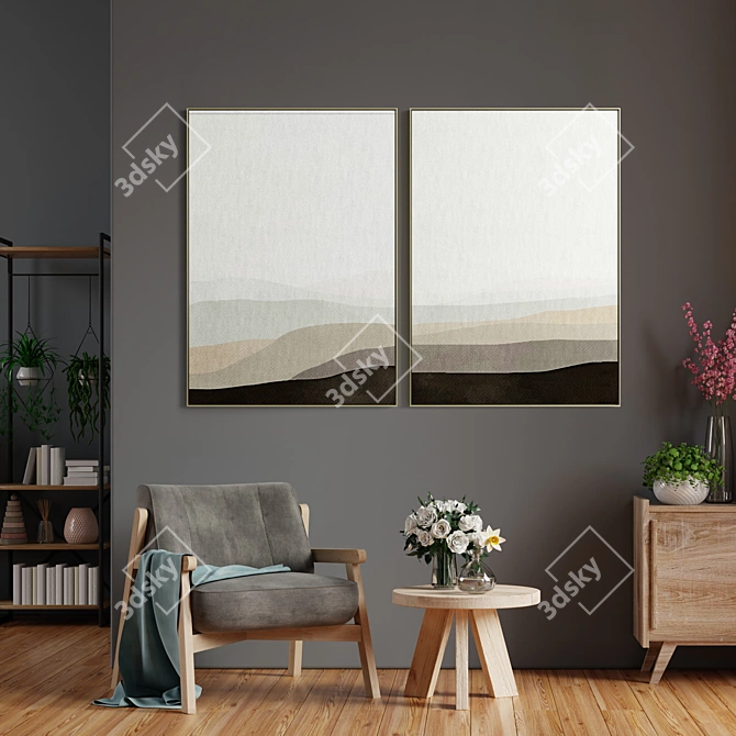 Elegant Gallery Photo Frame 3D model image 4