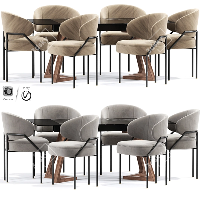 Meridiani Isetta Upholstered Chair 3D model image 1