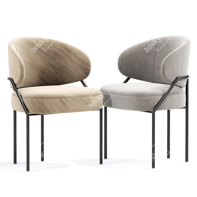 Meridiani Isetta Upholstered Chair 3D model image 2