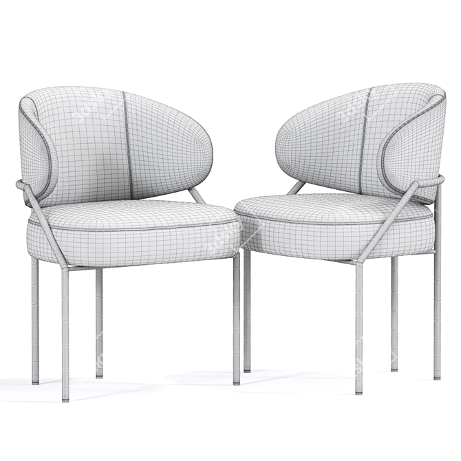 Meridiani Isetta Upholstered Chair 3D model image 4