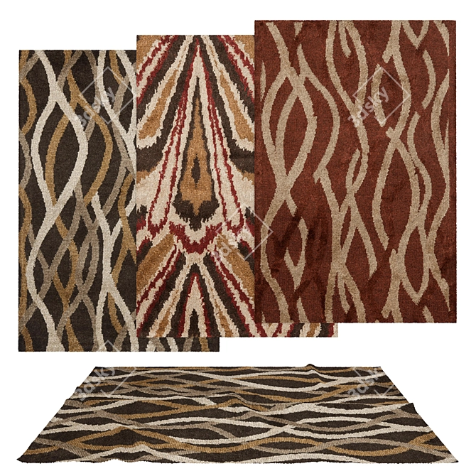 Versatile Set of 6 Rugs for Stunning Renderings 3D model image 1