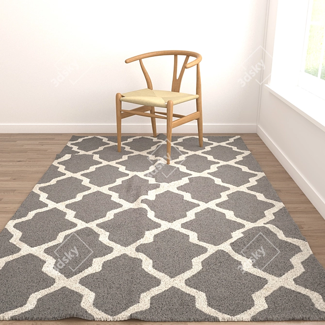 Versatile Set of 8 Rugs with Stunning Textures 3D model image 3