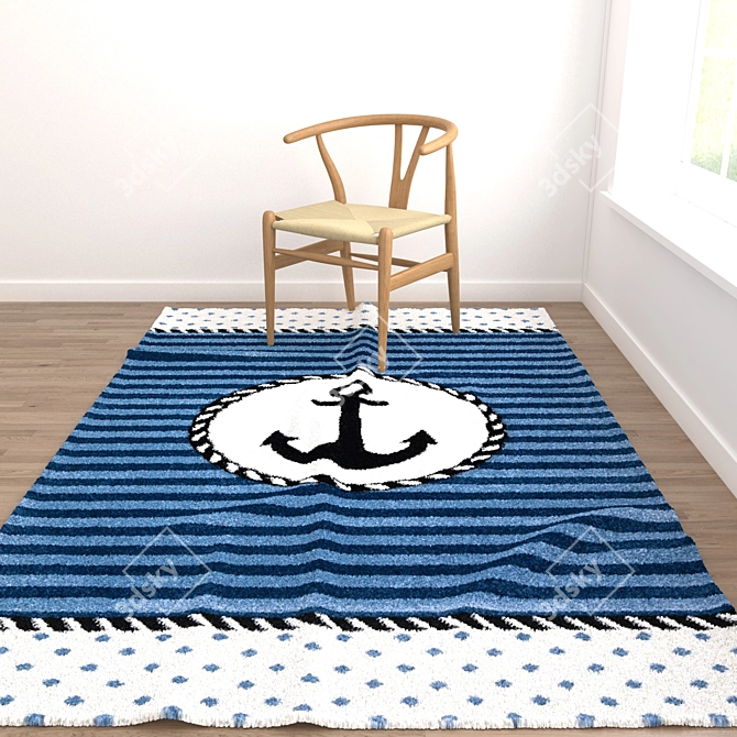 Versatile Set of 8 Rugs for All Purposes 3D model image 5