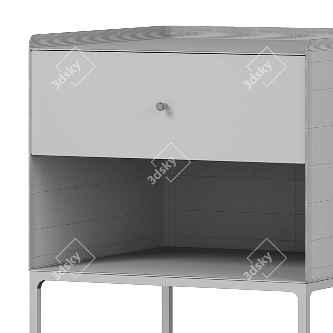 Elegant Metal Bedside Table Set 3D model image 6