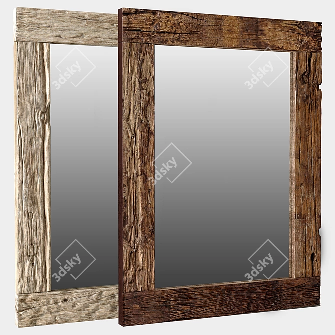 Rustic Railroad Ties Mirror 3D model image 1