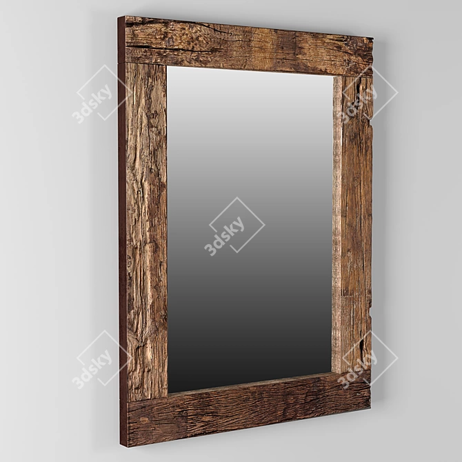 Rustic Railroad Ties Mirror 3D model image 2