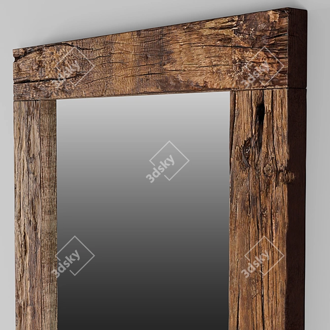 Rustic Railroad Ties Mirror 3D model image 4