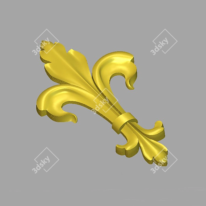 Lustrous Lily Heraldry 3D model image 3