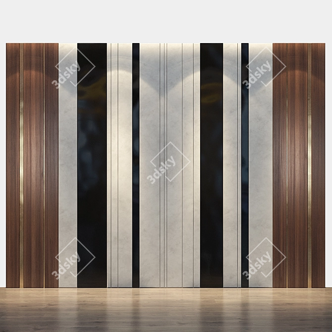 Sleek 3D Wall Panel 3D model image 1