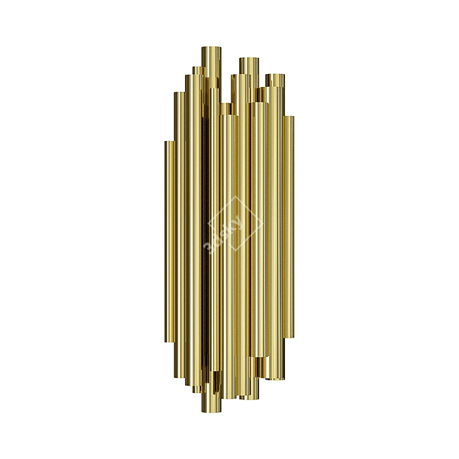 Brubeck Brass Wall Sconce: Industrial Chic Illumination 3D model image 1