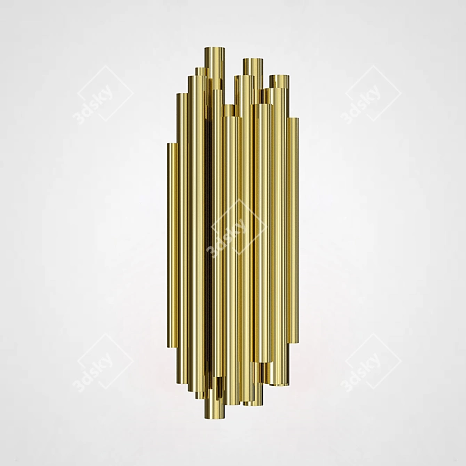 Brubeck Brass Wall Sconce: Industrial Chic Illumination 3D model image 3