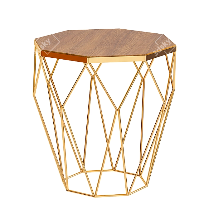 Elegant Octagon Side Table 3D model image 1