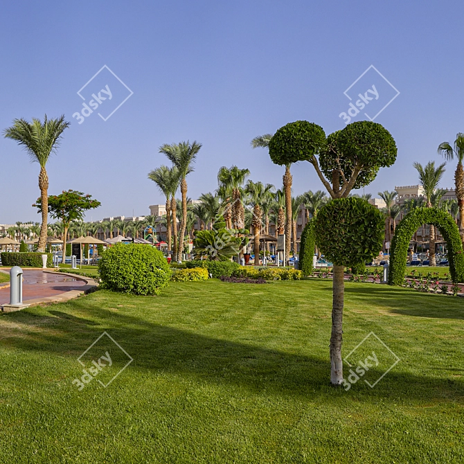 Egyptian Oasis: HDRI Daytime Pool 3D model image 5