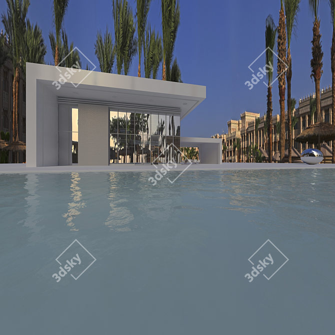 Egyptian HDRI: Daytime Pool House 3D model image 3