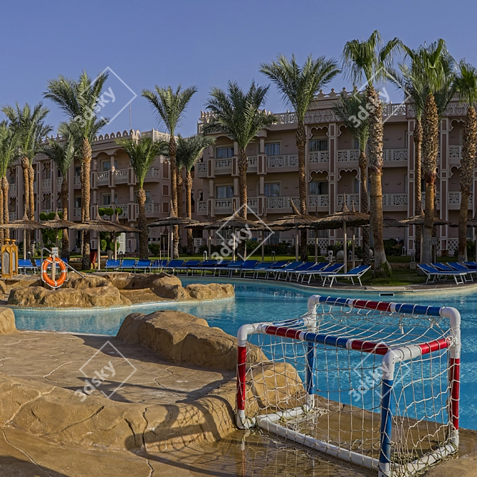Egyptian HDRI: Daytime Pool House 3D model image 7