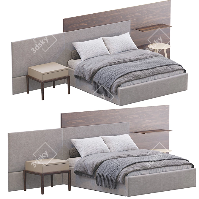 Jesse Bed: Modern Elegance for Your Bedroom 3D model image 3