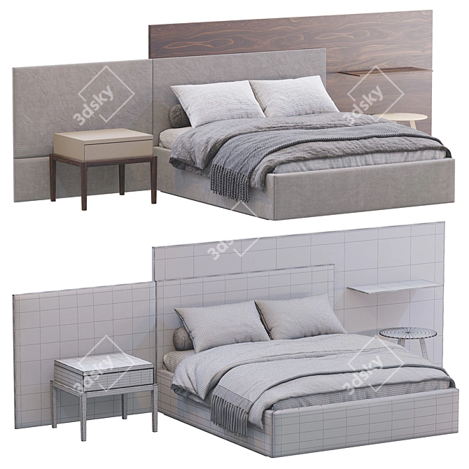 Jesse Bed: Modern Elegance for Your Bedroom 3D model image 4