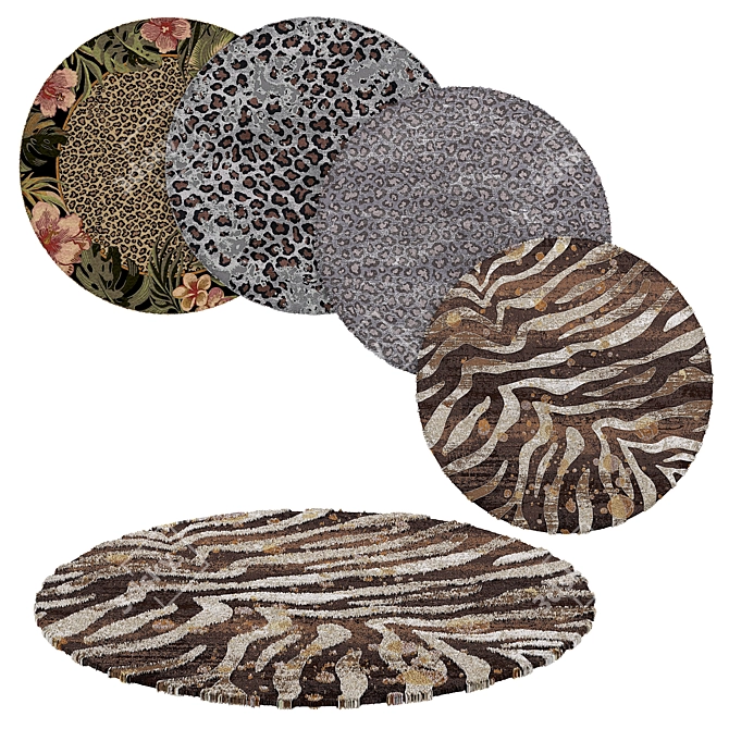 Wildlife Circle Rugs 3D model image 1