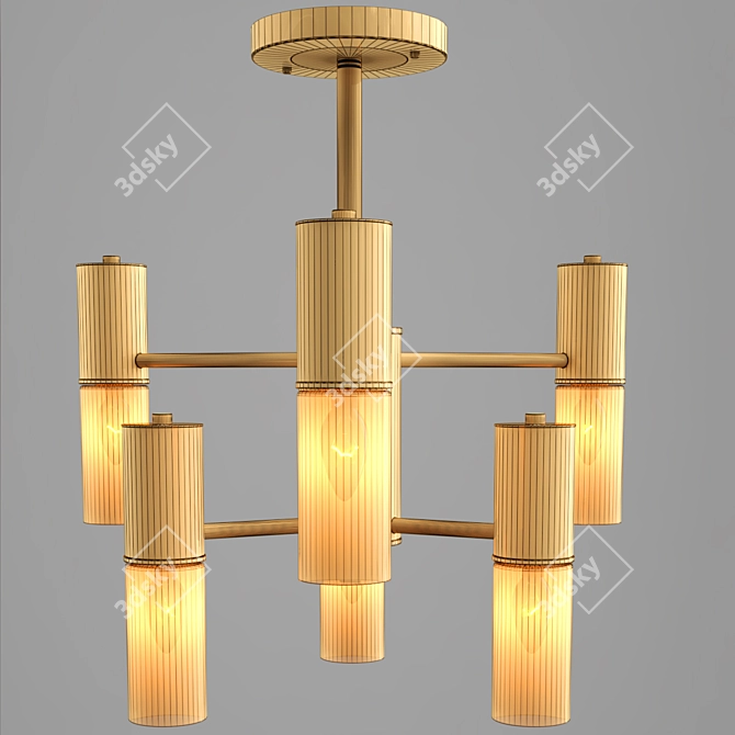 Industrial Loft Ceiling Chandelier 3D model image 3