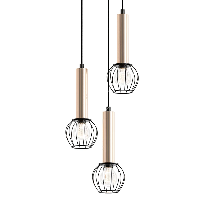 Modern Black and Bronze Pendant Light 3D model image 1