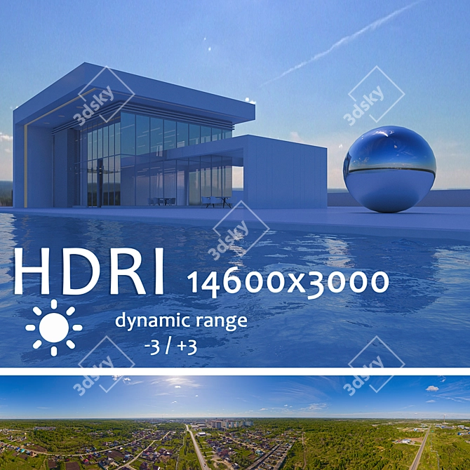 Aerial Daytime HDRI: Pool House 3D model image 1