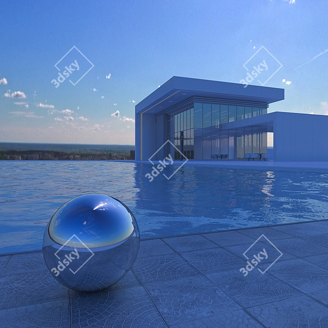 Aerial Daytime HDRI: Pool House 3D model image 2