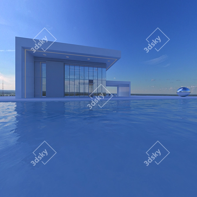 Aerial Daytime HDRI: Pool House 3D model image 3