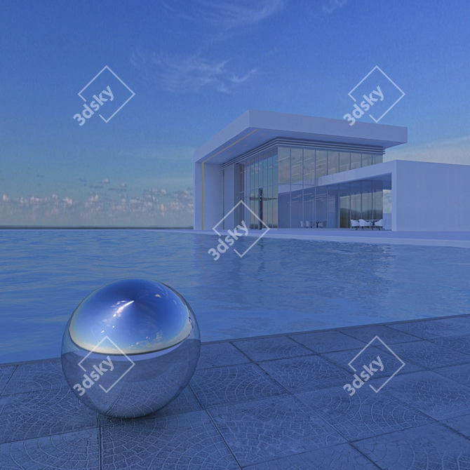 Aerial Daytime HDRI: Pool House 3D model image 4