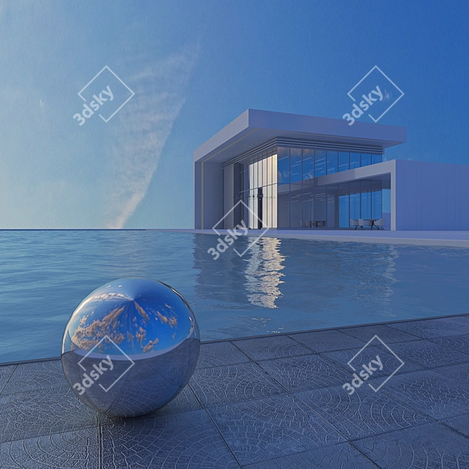 Aerial HDRI: Daylight with Pool 3D model image 2