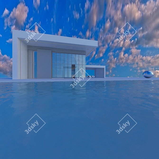 Aerial HDRI: Daylight with Pool 3D model image 3