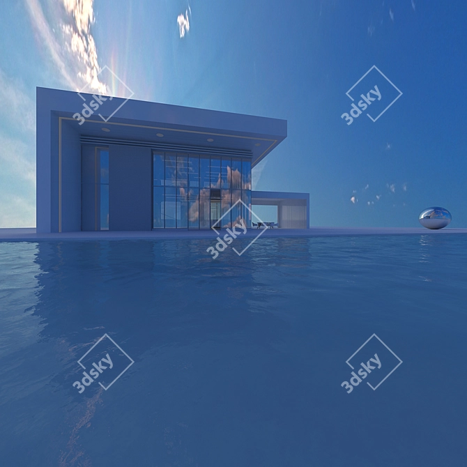 Aerial HDRI: Daylight with Pool 3D model image 4