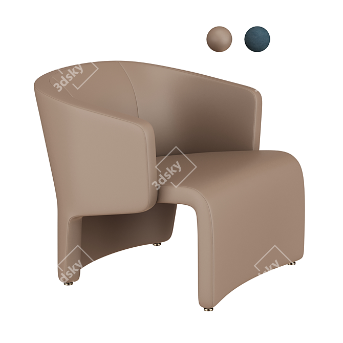 Minimalist Comfort: MARC Armchair by Minotti 3D model image 1