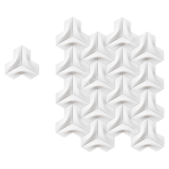 Elegant 3D Tile Panel: SIGNA 3D model image 2