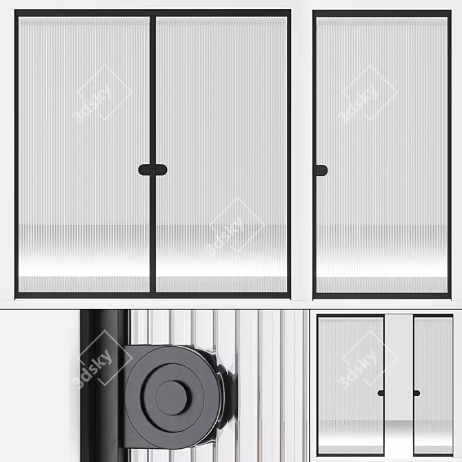 Sleek Aladin Pocket Duo: Exceptional Interior Door 3D model image 1