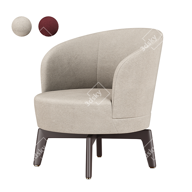 Luxury Doyle Armchair by Fendi 3D model image 1